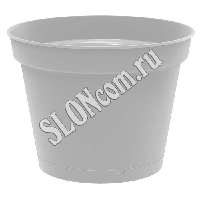 Горшок для цветов Mint D 380 мм, 20 л с поддоном (серый) - Фото