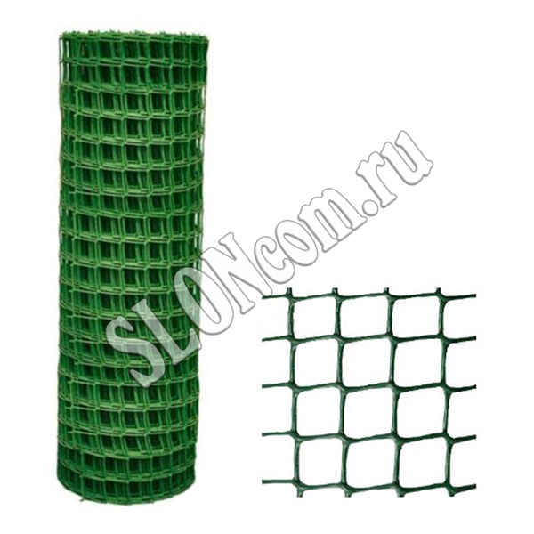 Решетка садовая 10 м, размер ячейки 50*50 мм, зеленый - Фото
