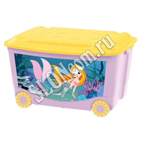 Ящик для игрушек на колесах 580х390х335 мм, розовый - фото