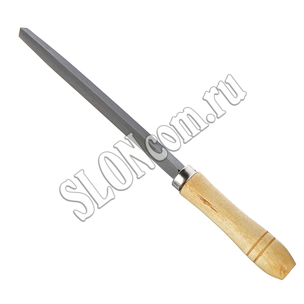 Напильник с деревянной ручкой трехгранный 150 мм, №2,  Ермак - Фото