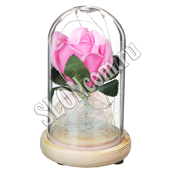 Светильник - цветочная композиция Роза 15 см, Ladecor 695-087 - Фото