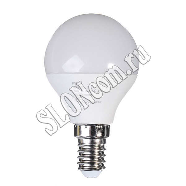 Лампа светодиодная G45 7W, E14, 560lm, 4000К, Forza - Фото