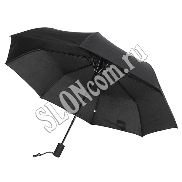 Зонт мужской полуавтомат 55 см, 8 спиц, черный 302-316 - Фото