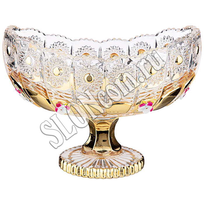 Конфетница Gold glass 15,5*9*15 см, Lefard 195-169 - Фото