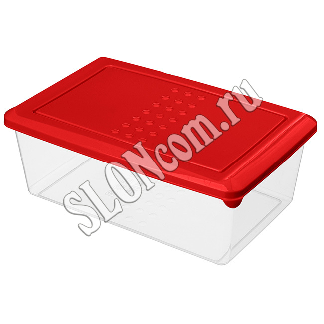 Контейнер для продуктов Asti, прямоугольный, 1,05 л (красный) - Фото