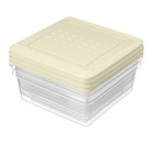 Комплект контейнеров для продуктов Asti квадратных, 0,5л х 3 шт. (светло-бежевый)