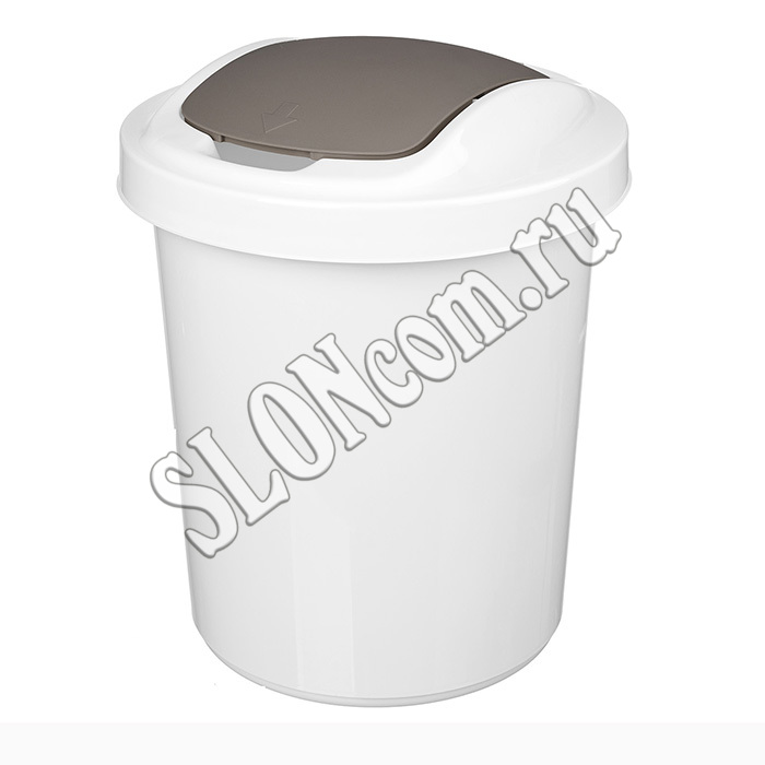 Контейнер для мусора Palm круглый 6 л, светло-серый - Фото