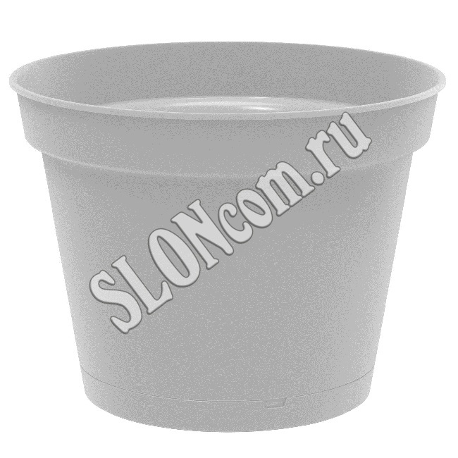 Горшок для цветов Mint D150 мм, 1,2 л, с поддоном (серый) - Фото