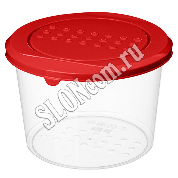 Контейнер для продуктов Asti круглый 0,8 л (красный) - Фото