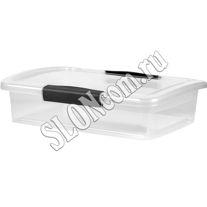Ящик для хранения Keeplex Vision с защелками, 5 л, 37х27,4х9,5 см, прозрачный кристалл - Фото