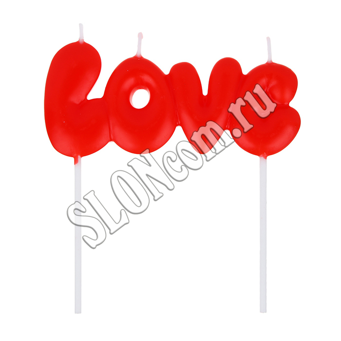 Свеча для торта LOVE 12.5x11 см - Фото