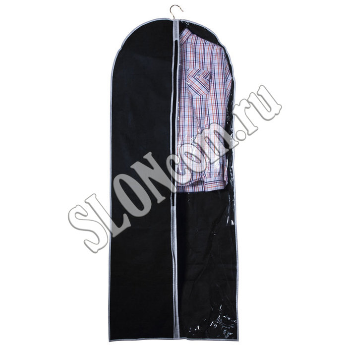 Чехол для одежды подвесной GCN-60*150, нетканка, размер: 60*150см, черный - Фото