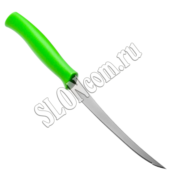 Нож для томатов Athus зеленая ручка, Tramontina - Фото