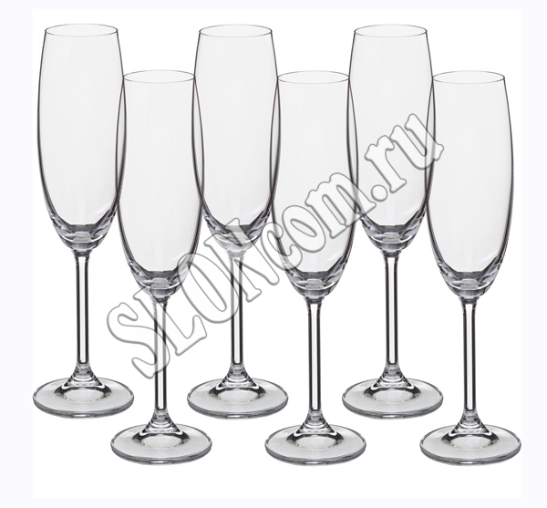 Набор бокалов для шампанского из 6 шт. Гастро 220 мл, H 24 см - Фото