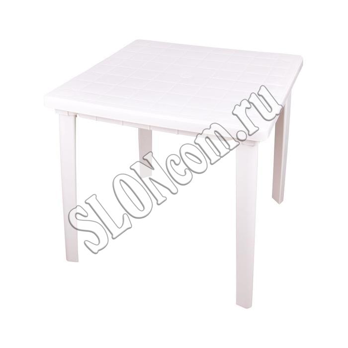 Стол белый квадратный (800х800х740) - Фото