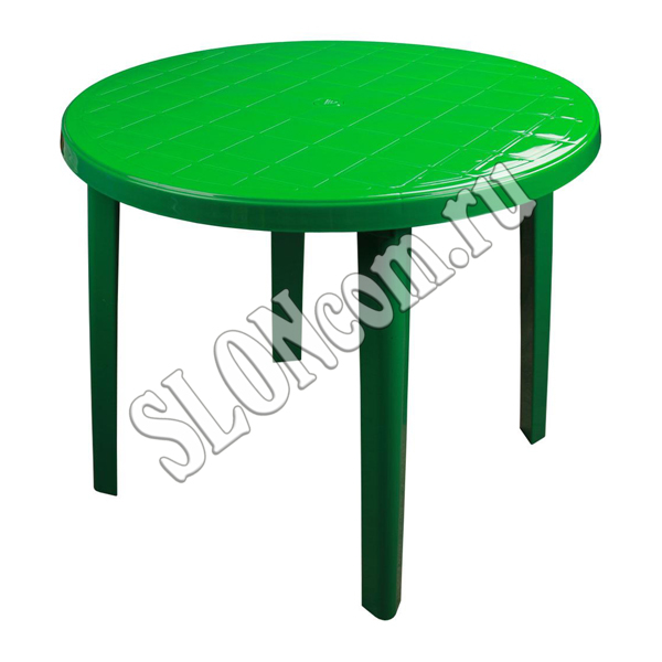 Стол зеленый круглый (900х900х750) - Фото