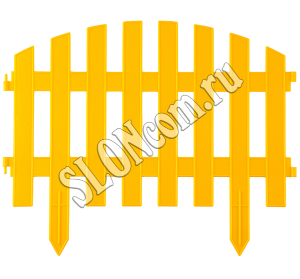 Забор Декоративный 44х300 см, 7 секций, желтый, 1611112 - Фото