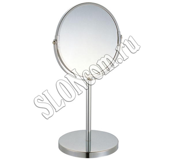 Зеркало косметическое M-1605 двухстороннее на ножке 17*17*35см, металл, стекло - Фото