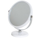 Зеркало косметическое M-3135 двухстороннее на ножке D 12,5см, металл,стекло