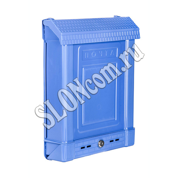 Ящик почтовый с замком синий - Фото