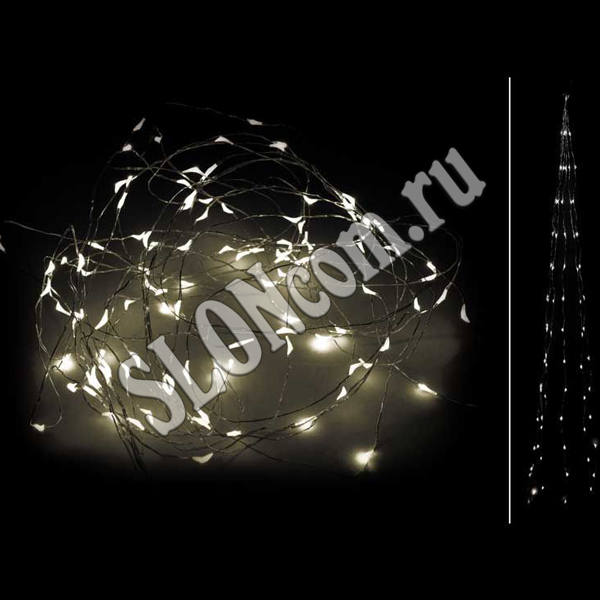 Гирлянда электрическая - дождик, L 1 м, 10 нитей, 100 LED ламп - Фото