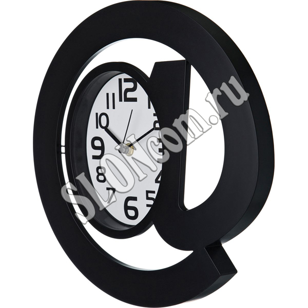 Часы настенные кварцевые Собачка D 30 см, черный - Фото