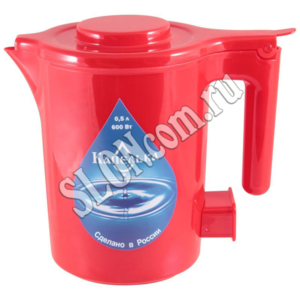 Чайник электрический Капелька, 0,5л, 600Вт, красный - Фото