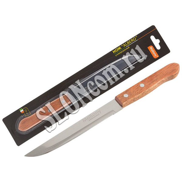 Нож универсальный Albero, 15 см, деревянная рукоятка, MAL-03AL, Mallony - Фото