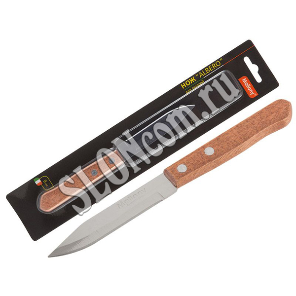 Нож для овощей Albero, 9 см, деревянная рукоятка, MAL-06AL, Mallony - Фото