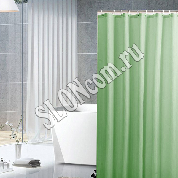 Штора для ванной 180х180 см зеленая - Фото