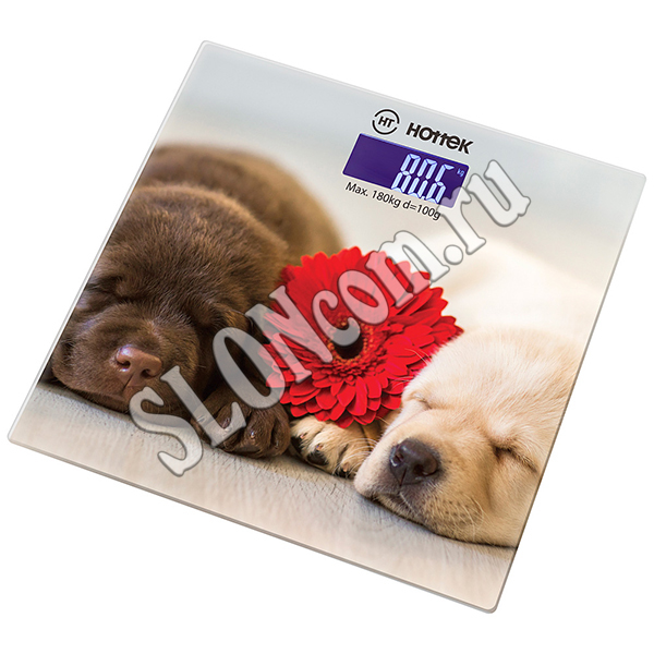 Весы напольные Собаки 30*30 см, 180 кг, Hottek HT-962-016 - Фото