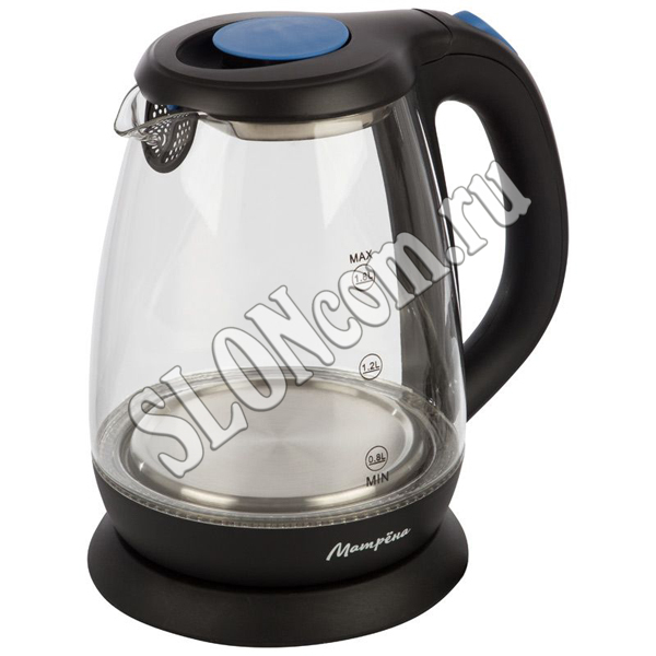 Чайник Матрёна 1,8 л, стекло черный, MA-008 - Фото