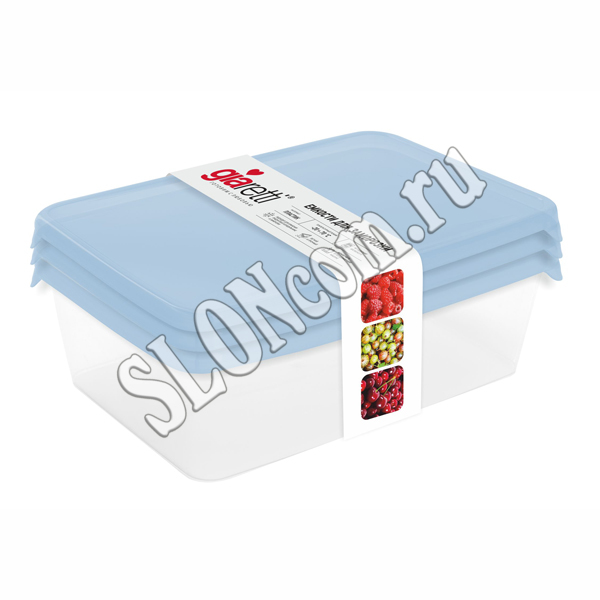Комплект контейнеров для заморозки 3 штуки, 1,35 л, голубой, Sugar&Spice - Фото