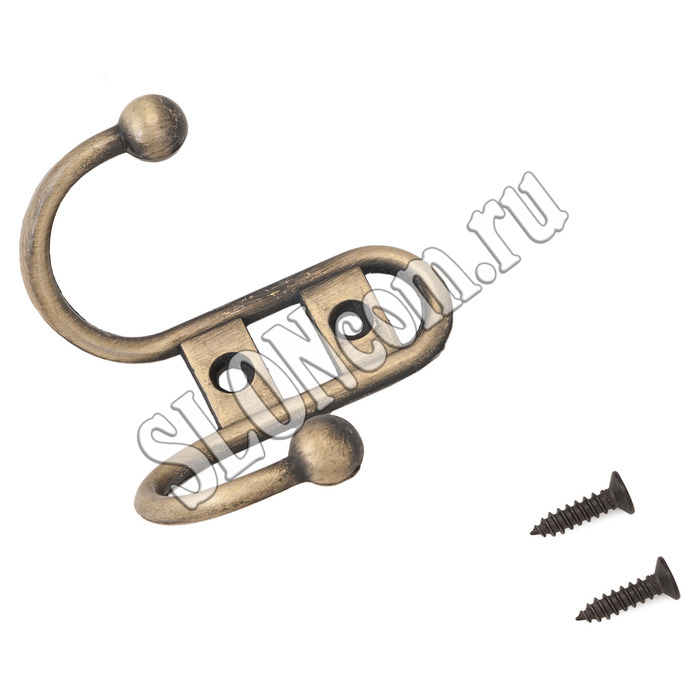 Крючок-вешалка старая бронза, 208 B AB, Европакет Стандарт - Фото
