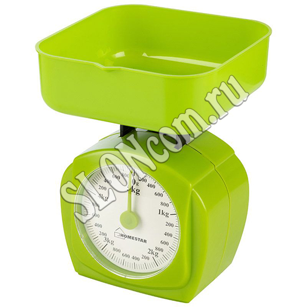 Весы кухонные механические HomeStar 5 кг, зеленый, HS-3005М - Фото
