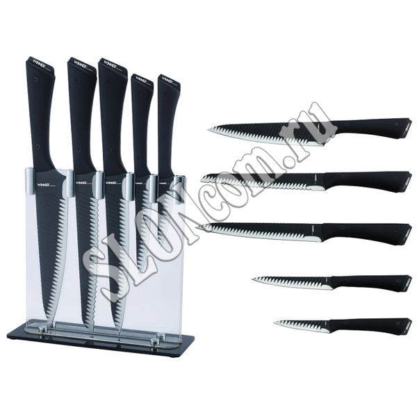 Набор ножей 6 предметов с подставкой, WR-7363 - Фото