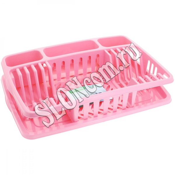 Сушилка для посуды Фланто 508*338*104 мм, розовая - Фото