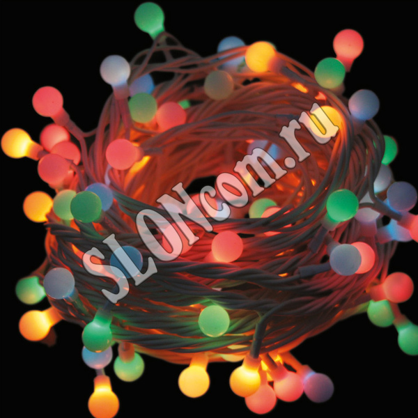 Гирлянда электрическая Шарики 100 Led ламп, 5 м, многоцветная, Bead-100-5-MC Led - Фото