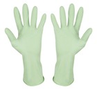 Перчатки латексные с хлопковым напылением, зеленые, размер L