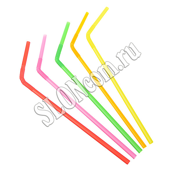 Трубочки для напитков Фантазия цветные 20 шт, 265 x 5 мм, 437-082 - Фото