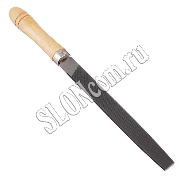 Напильник плоский с деревянной ручкой, 150 мм, №2,  Ермак - Фото