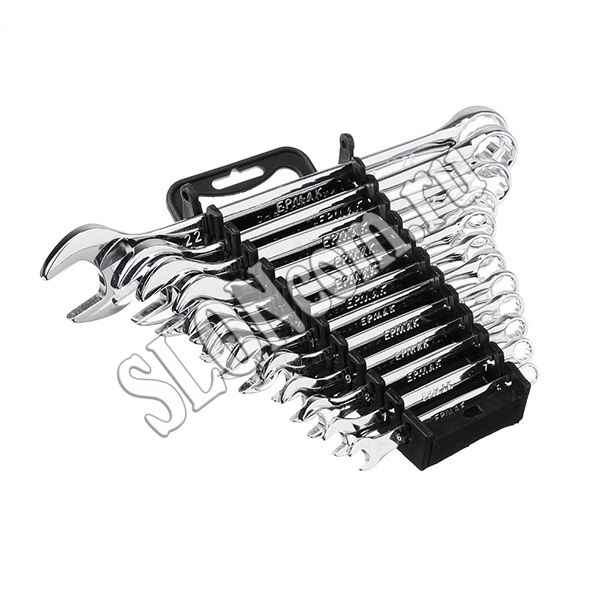 Набор ключей рожково-накидных 12 предметов 6-22 мм, Ермак 736-098 - Фото
