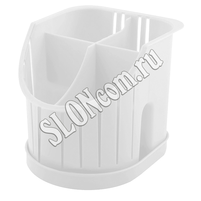 Сушилка для столовых приборов Verona, 160х142х128 мм, 4х-секционная (белый) - Фото