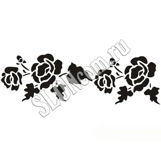 Трафарет виниловый Розы 400х120 мм - Фото