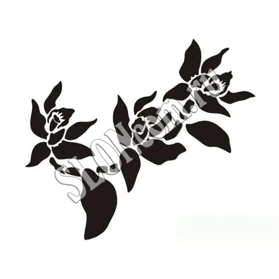 Трафарет виниловый Орхидея 300*300*0,5 мм, гибкий - Фото