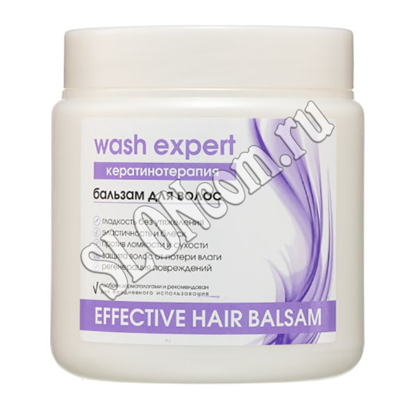 Бальзам для волос «Wash Expert» кератинотерапия 500 мл - Фото