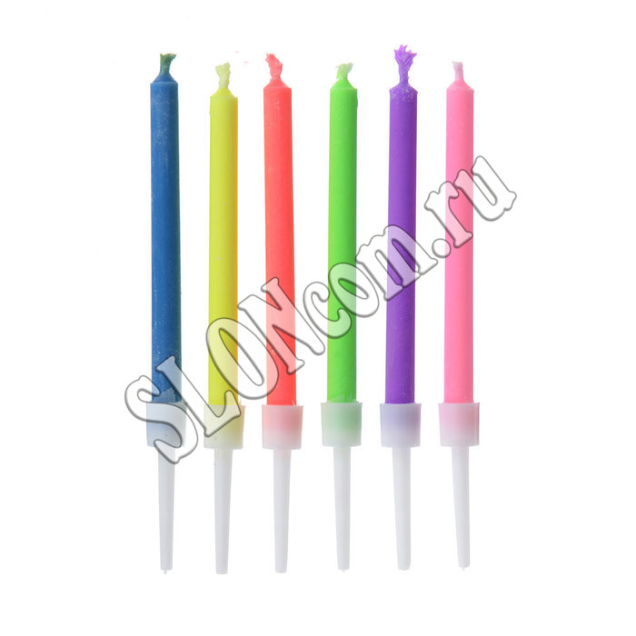 Свечи для торта, набор 6 штук, с цветным пламенем, Капитан Весельчак - Фото
