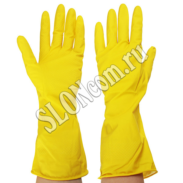 Перчатки резиновые желтые, XL, Vetta - Фото
