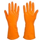 Перчатки резиновые для уборки оранжевые, L, Vetta