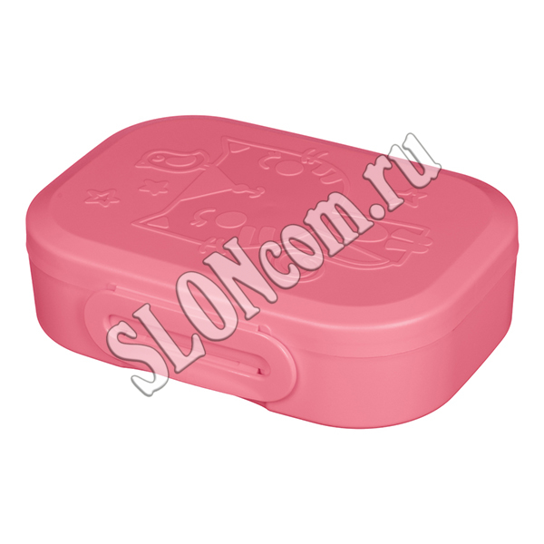 Ланч-бокс Котик 0,98 л, 180x130x50 мм, розовый - Фото